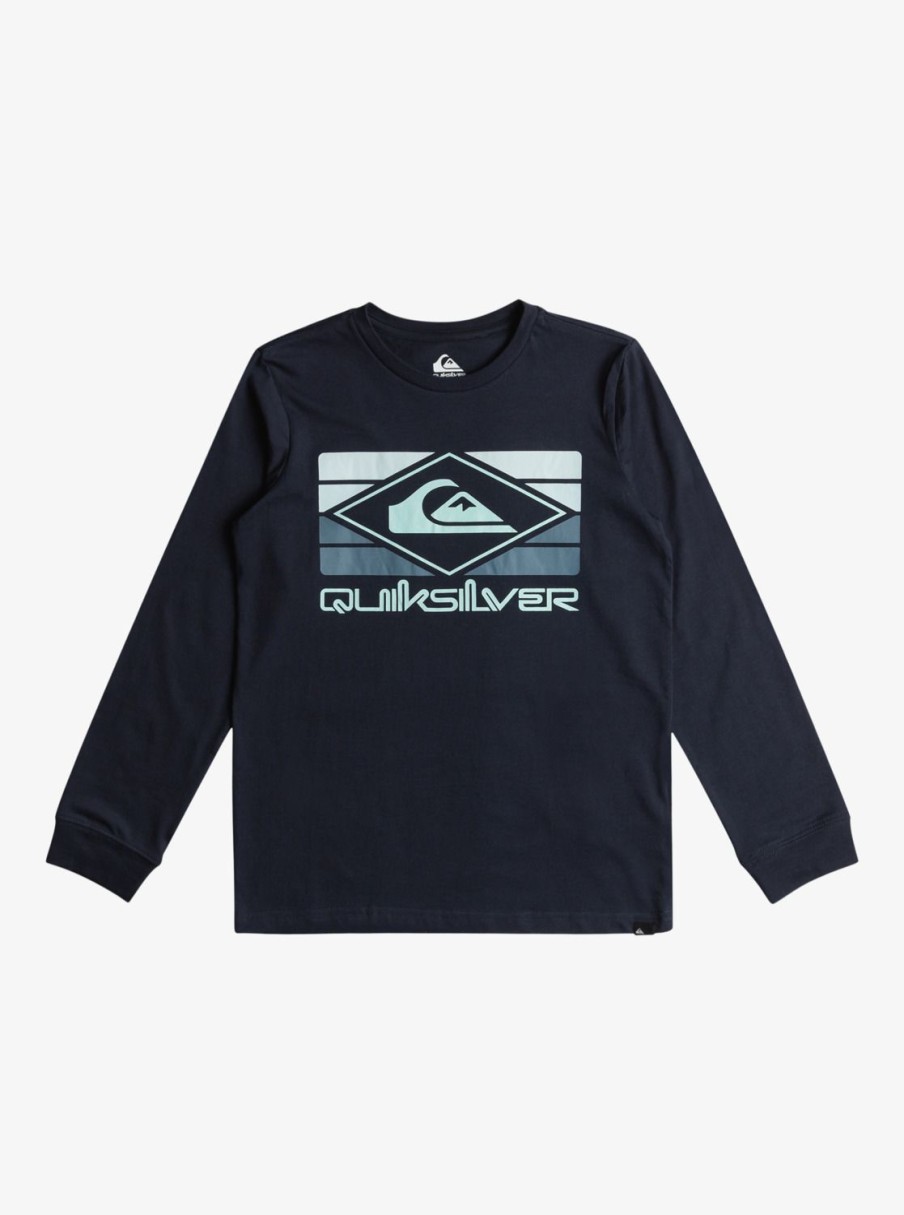 Nino Quiksilver Camisetas | Qs Rainbow - Camiseta De Manga Larga Para Chicos 8-16 Navy Blazer