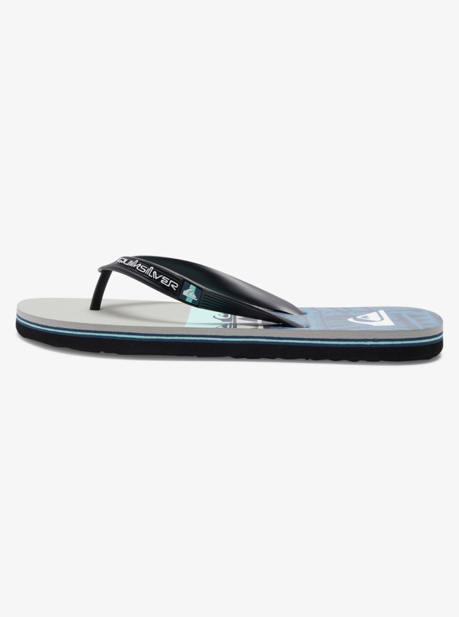 Hombre Quiksilver | Molokai Panel - Chanclas Para Hombre Grey/Black/Blue