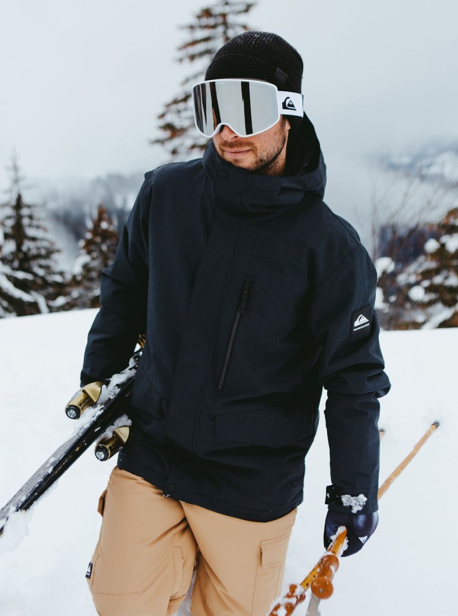 Hombre Quiksilver Chaquetas De Snow | Mission Solid - Chaqueta Para Nieve Para Hombre True Black