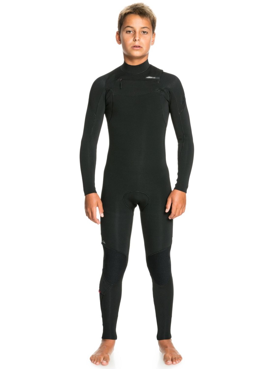 Nino Quiksilver Trajes De Surf | 4/3Mm Everyday Sessions - Traje De Surf Con Cremallera En El Pecho Para Chicos Black