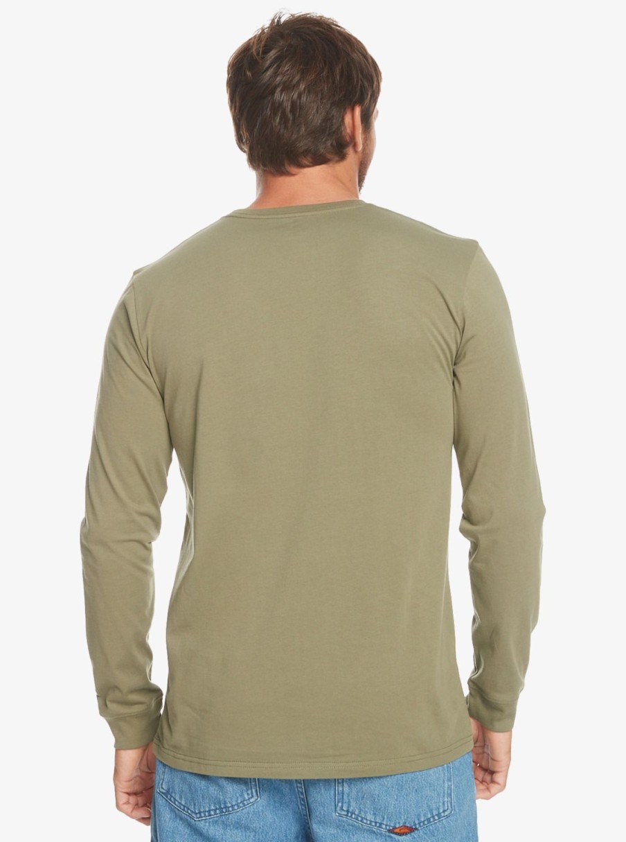 Hombre Quiksilver Camisetas & Polos | Circled Script - Camiseta De Manga Larga Para Hombre Four Leaf Clover