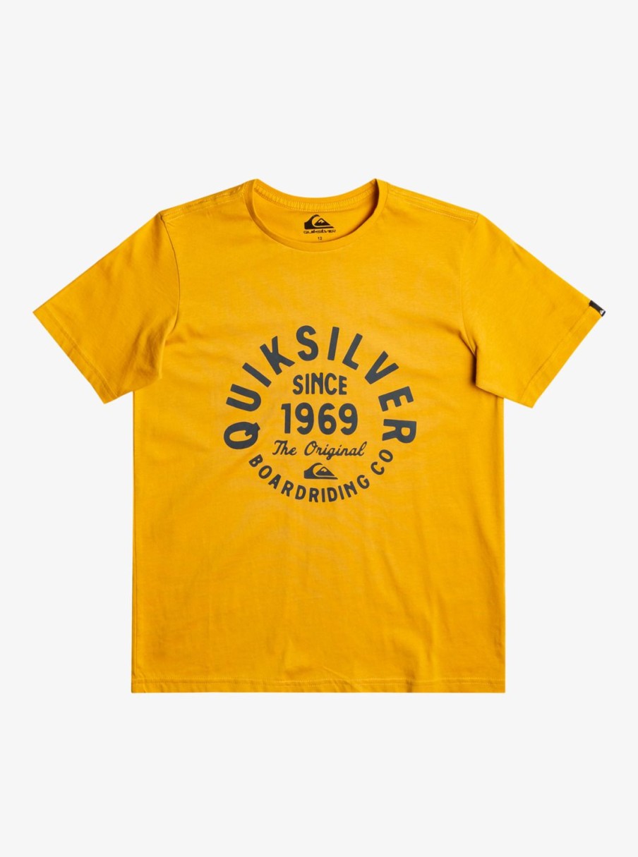 Nino Quiksilver Camisetas | Circled Script - Camiseta Para Chicos 8-16 Mustard