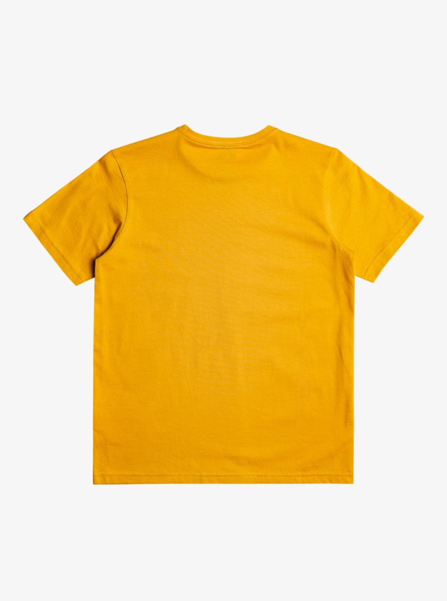 Nino Quiksilver Camisetas | Circled Script - Camiseta Para Chicos 8-16 Mustard