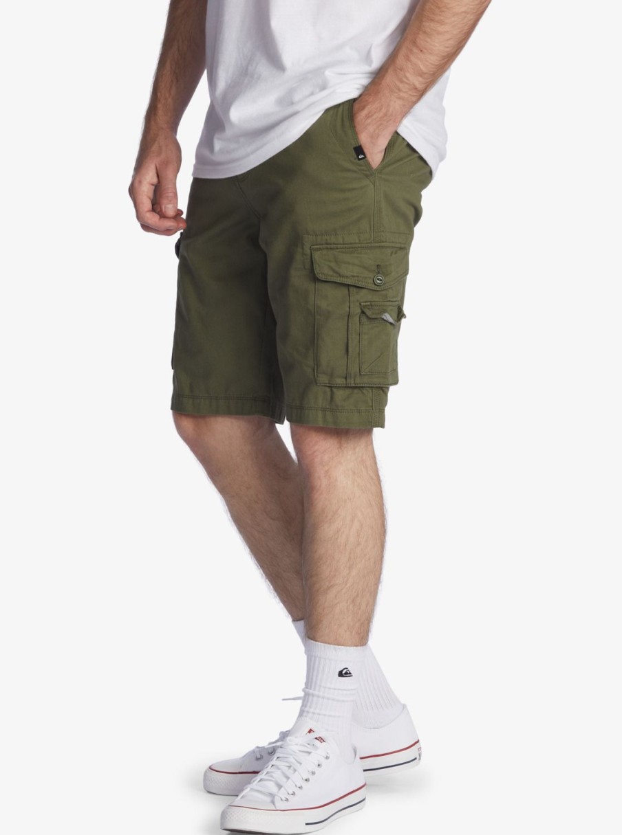 Hombre Quiksilver Pantalones Cortos | Crucial Battle 21" - Short Cargo Para Hombre Blue Nights