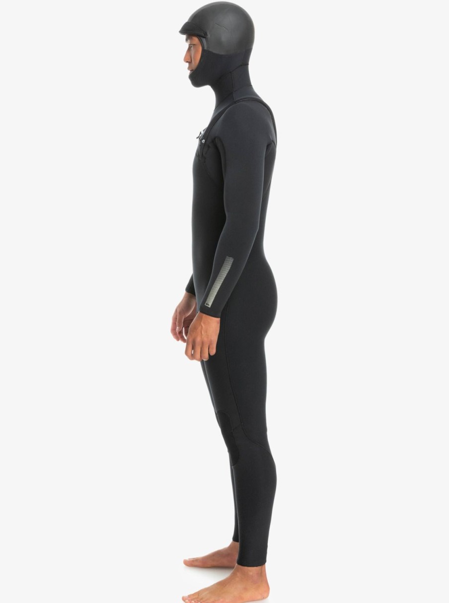 Hombre Quiksilver Trajes De Surf | 5/4/3Mm Highline - Traje De Surf Con Cremallera En El Pecho Y Capucha Para Hombre Black