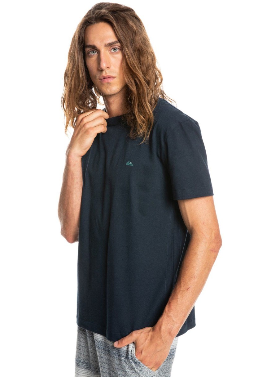 Hombre Quiksilver Camisetas & Polos | Essentials - Camiseta Organica Para Hombre Navy Blazer