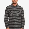 Hombre Quiksilver Chaquetas & Abrigos | Epic Surf Days - Camisa-Chaqueta Polar Para Hombre Black Surf Days Stripe