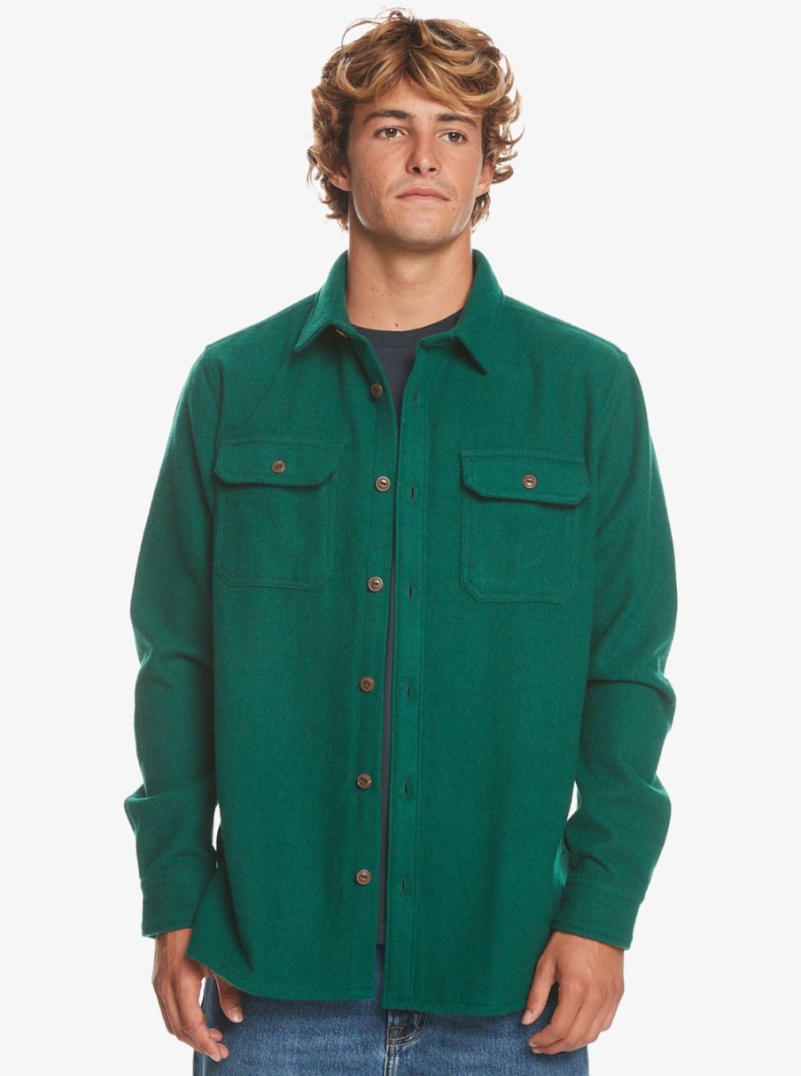 Hombre Quiksilver Camisas | Salterhill - Camisa De Manga Larga Para Hombre Greener Pastures