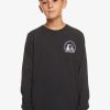 Nino Quiksilver Camisetas | Clean Circle - Camiseta De Manga Larga Para Chicos 8-16 Black