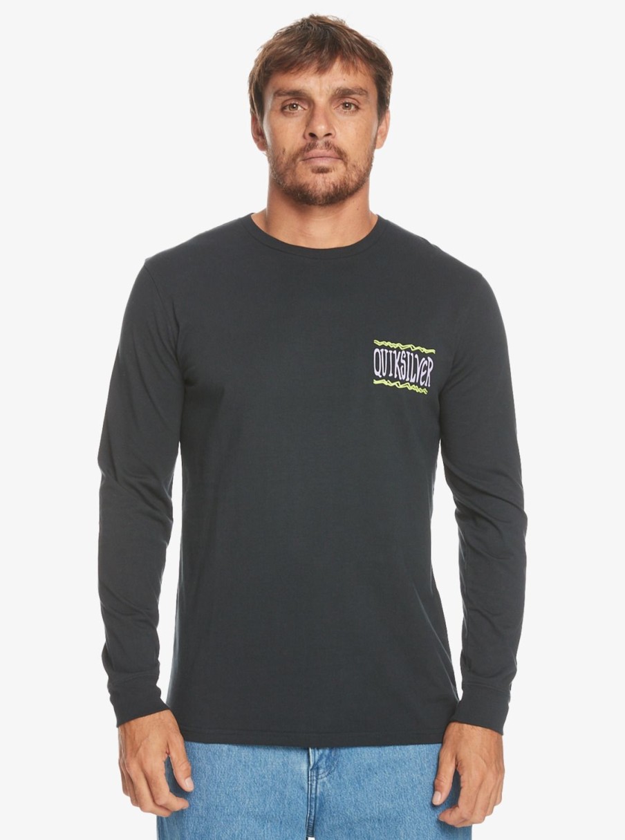 Hombre Quiksilver Camisetas & Polos | Taking Roots - Camiseta De Manga Larga Para Hombre Black