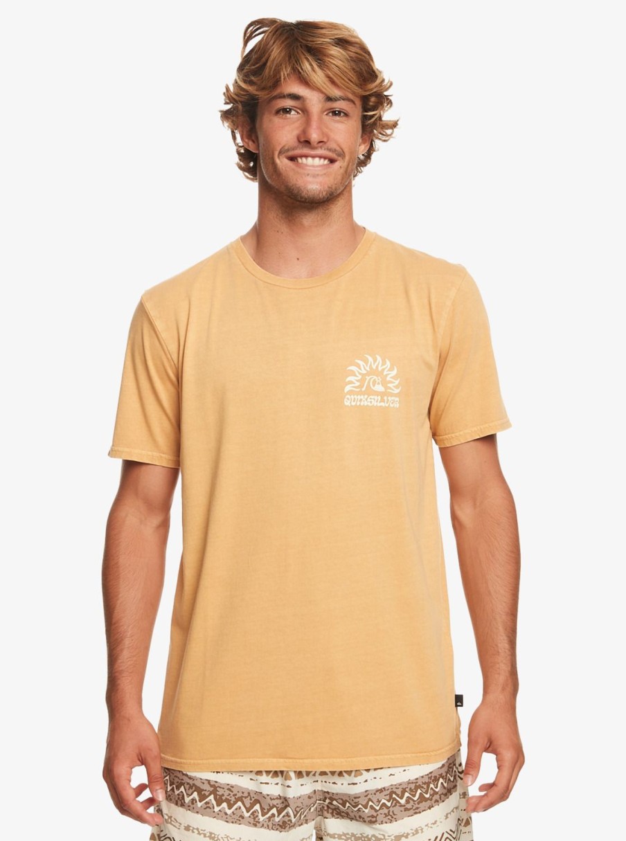 Hombre Quiksilver Camisetas & Polos | Earthy Type - Camiseta Para Hombre Mustard