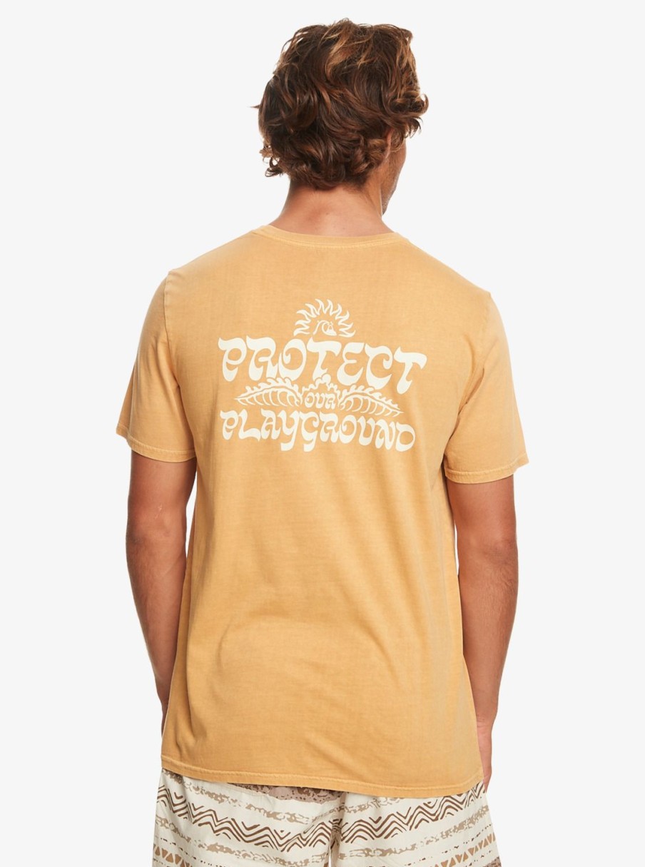 Hombre Quiksilver Camisetas & Polos | Earthy Type - Camiseta Para Hombre Mustard