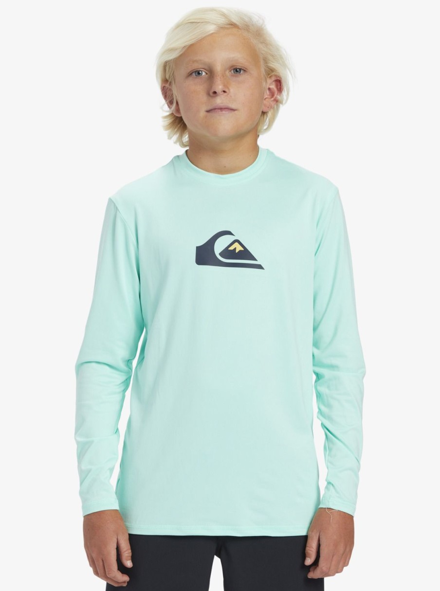 Nino Quiksilver Lycras | Solid Streak - Camiseta Surf De Manga Larga Upf 50 Para Chicos 8-16 Beach Glass