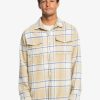 Hombre Quiksilver Camisas | Fierce Volcano - Camisa De Manga Larga Para Hombre Fierce Volcano Pale Khaki