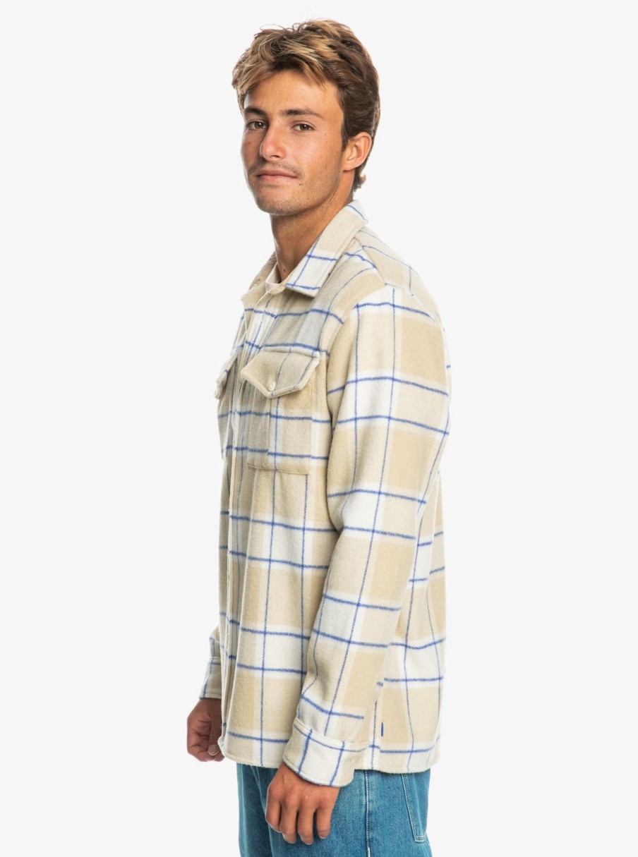 Hombre Quiksilver Camisas | Fierce Volcano - Camisa De Manga Larga Para Hombre Fierce Volcano Pale Khaki