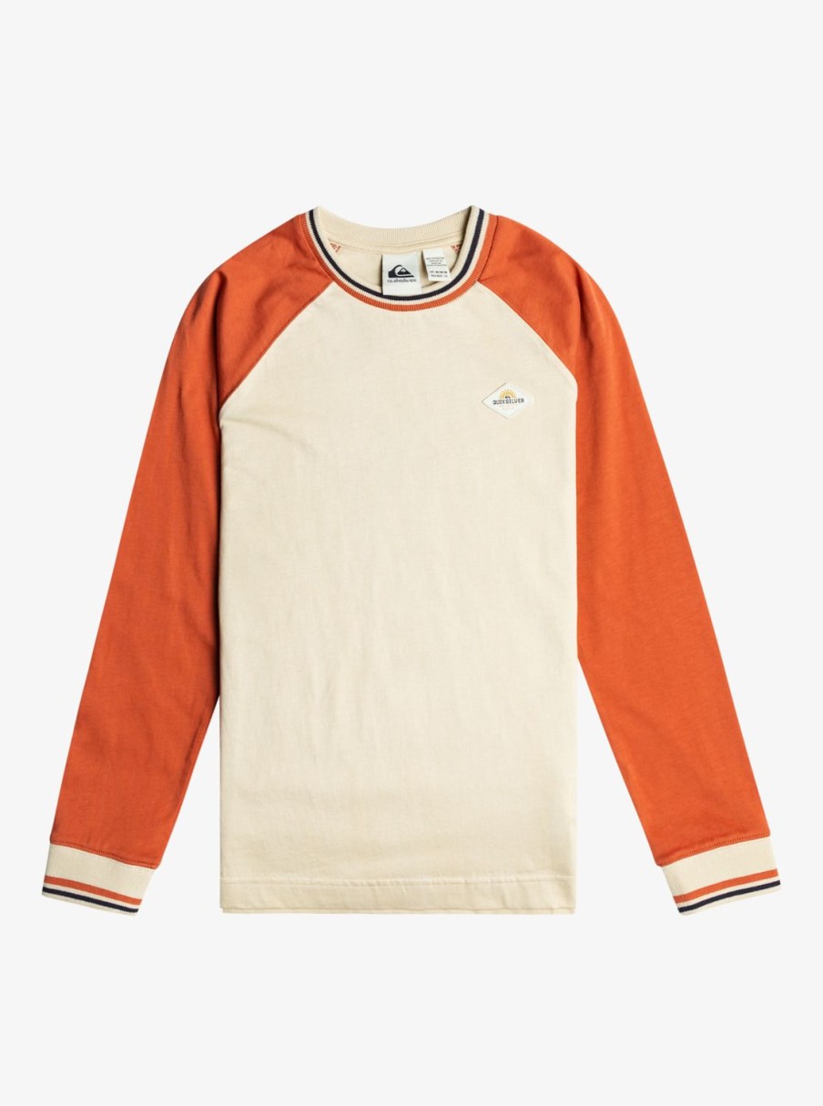 Nino Quiksilver Camisetas | Return To School - Camiseta De Manga Larga Para Chicos 8-16 Baked Clay