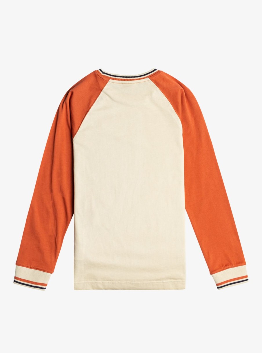 Nino Quiksilver Camisetas | Return To School - Camiseta De Manga Larga Para Chicos 8-16 Baked Clay