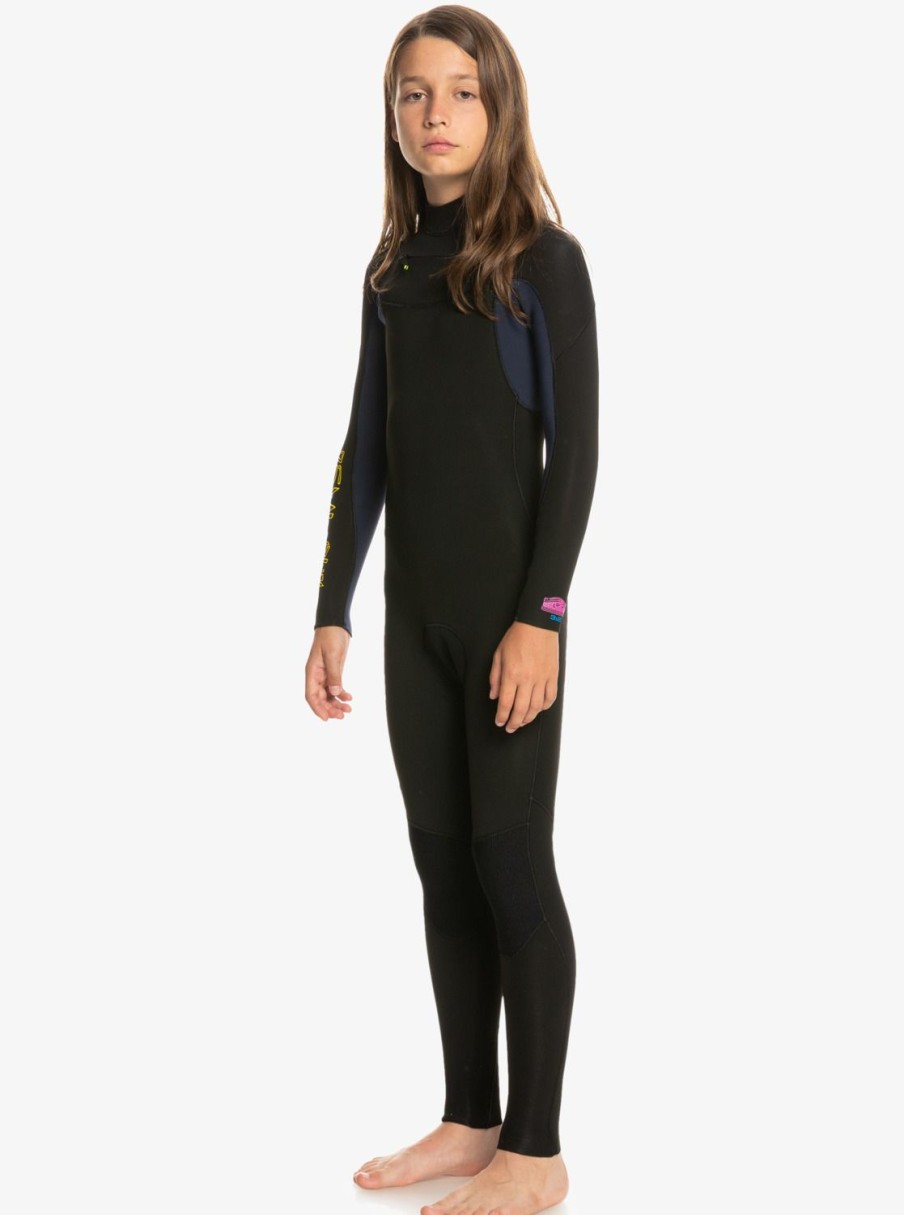 Nino Quiksilver Trajes De Surf | 3/2Mm Everyday Sessions - Traje De Surf Con Cremallera En El Pecho Para Chicos Black/Dark Navy