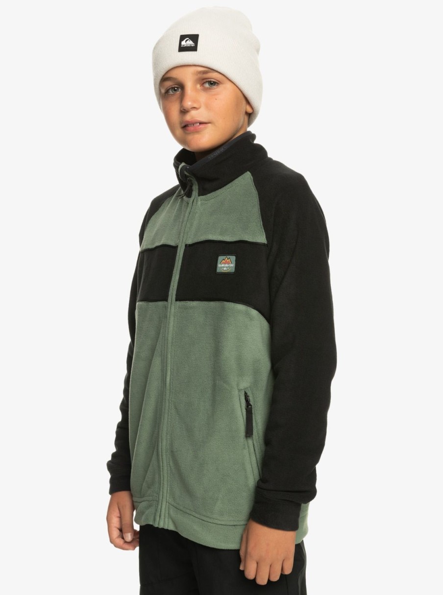 Nino Quiksilver Sudaderas | Powder Chaser - Chaqueta Polar Tecnica Para Chicos 8-16 Laurel Wreath