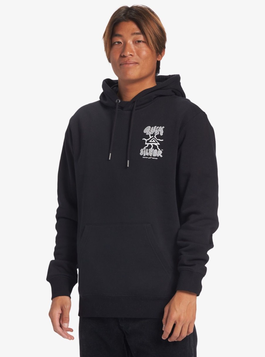 Hombre Quiksilver Sudaderas & Jerseis | Global Force - Sudadera Con Capucha Para Hombre Black