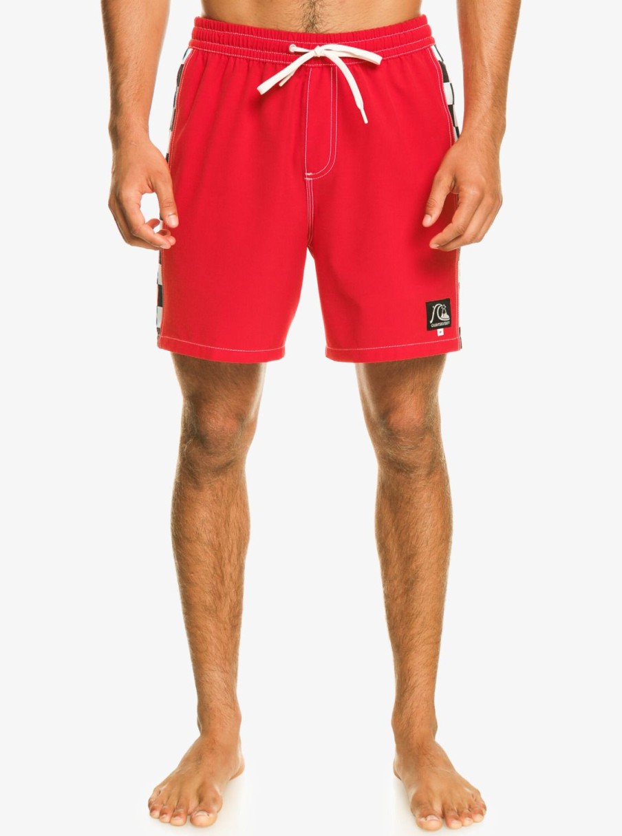 Hombre Quiksilver Trajes De Bano | Original Arch 17" - Short De Natacion Para Hombre High Risk Red