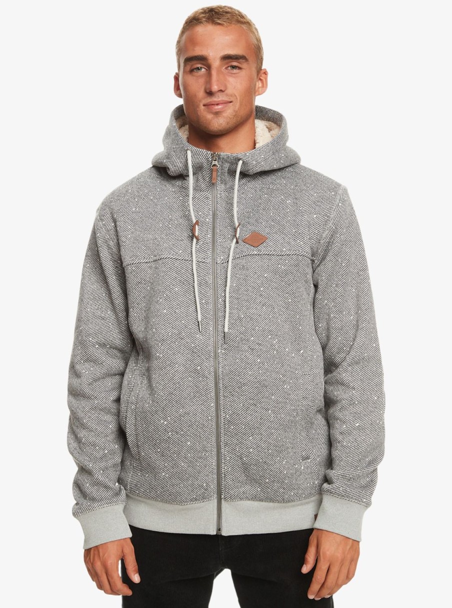 Hombre Quiksilver Sudaderas & Jerseis | Cypress Keller - Sudadera Con Capucha Y Cremallera Para Hombre Light Grey Heather