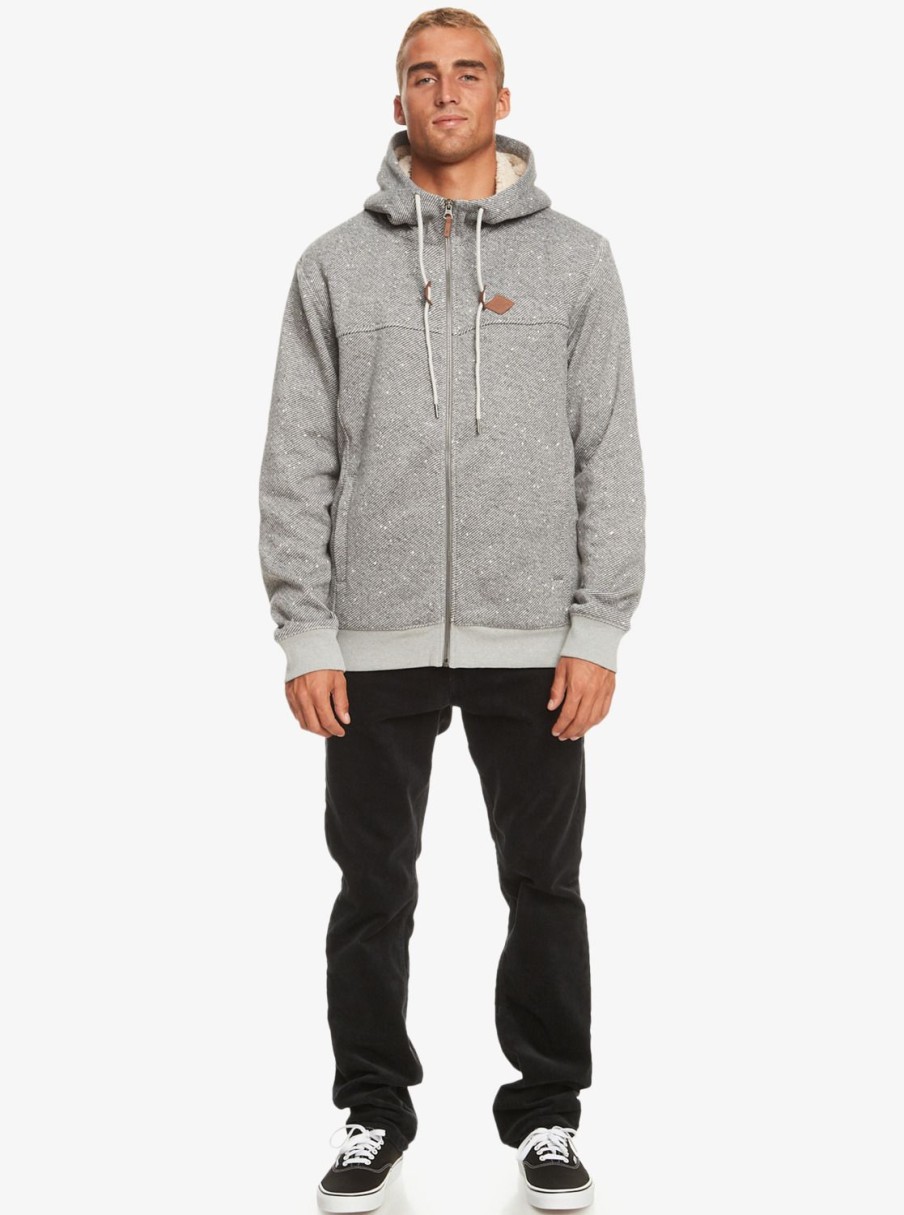 Hombre Quiksilver Sudaderas & Jerseis | Cypress Keller - Sudadera Con Capucha Y Cremallera Para Hombre Light Grey Heather