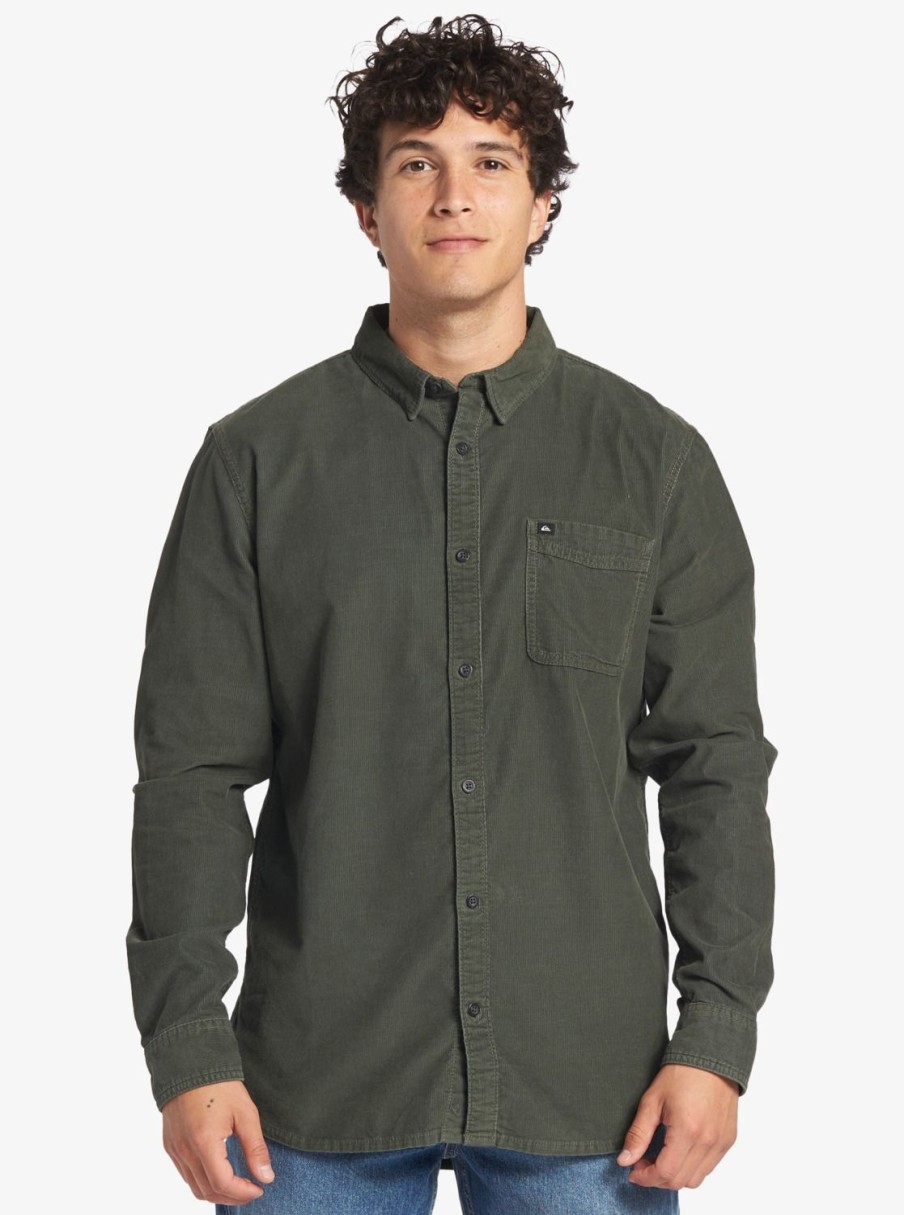 Hombre Quiksilver Camisas | Smoke Trail - Camisa De Manga Larga Para Hombre Climbing Ivy