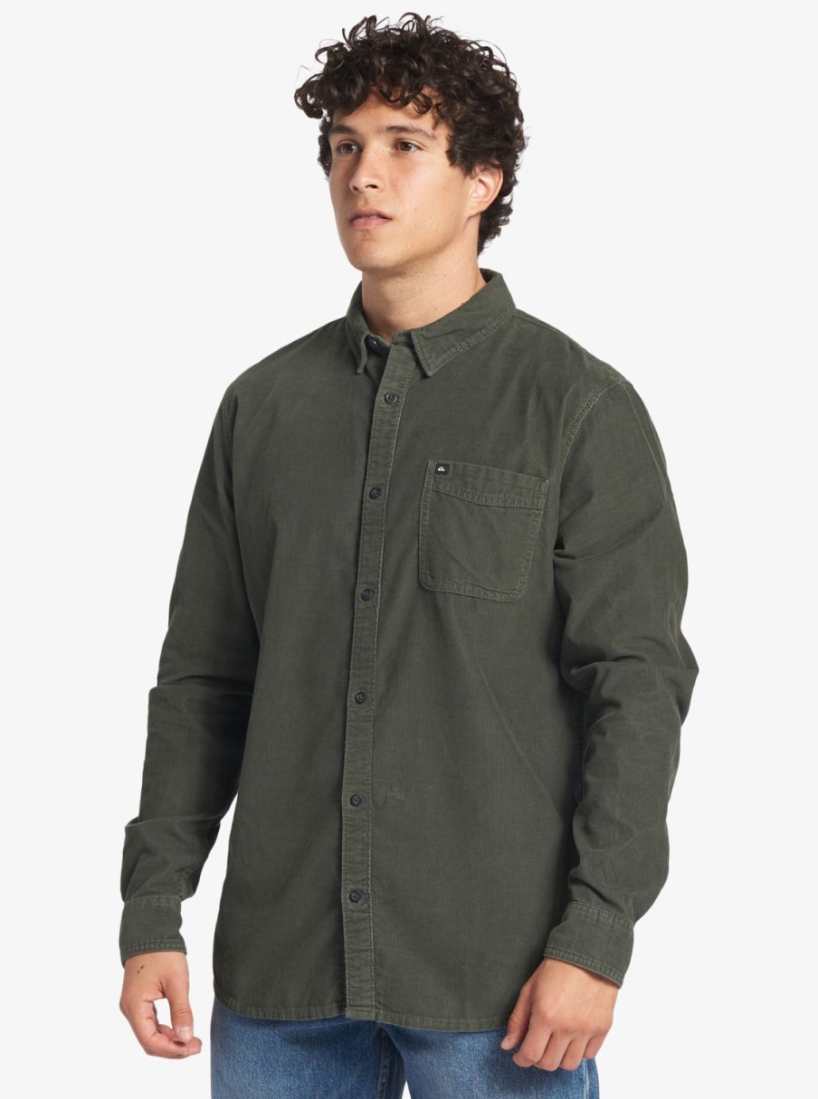 Hombre Quiksilver Camisas | Smoke Trail - Camisa De Manga Larga Para Hombre Climbing Ivy