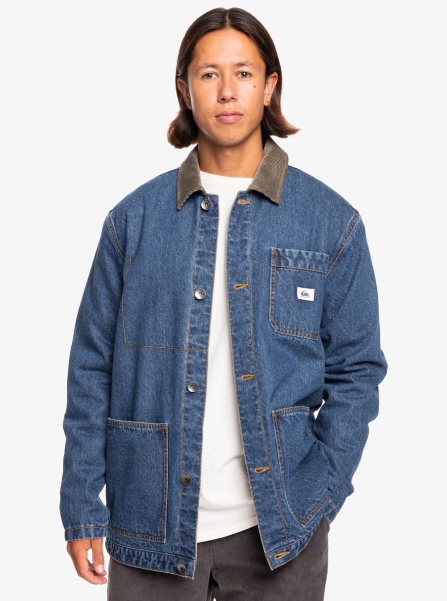 Hombre Quiksilver Chaquetas & Abrigos | Achlean - Chaqueta Vaquera Para Hombre Medium Blue