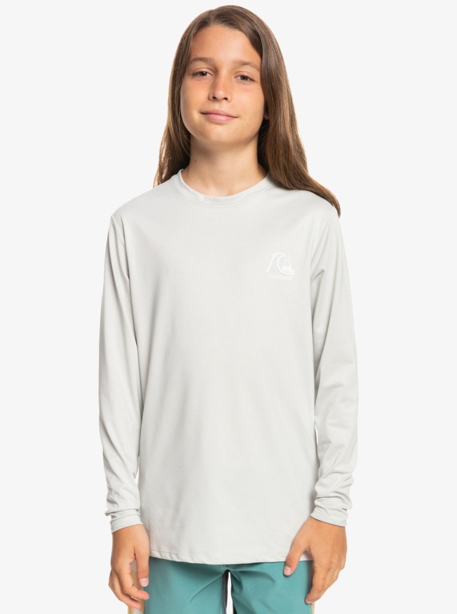 Nino Quiksilver Lycras | Heritage Heather - Camiseta De Surf De Manga Larga Con Upf 50 Para Chicos 8-16 Gray Violet Heather