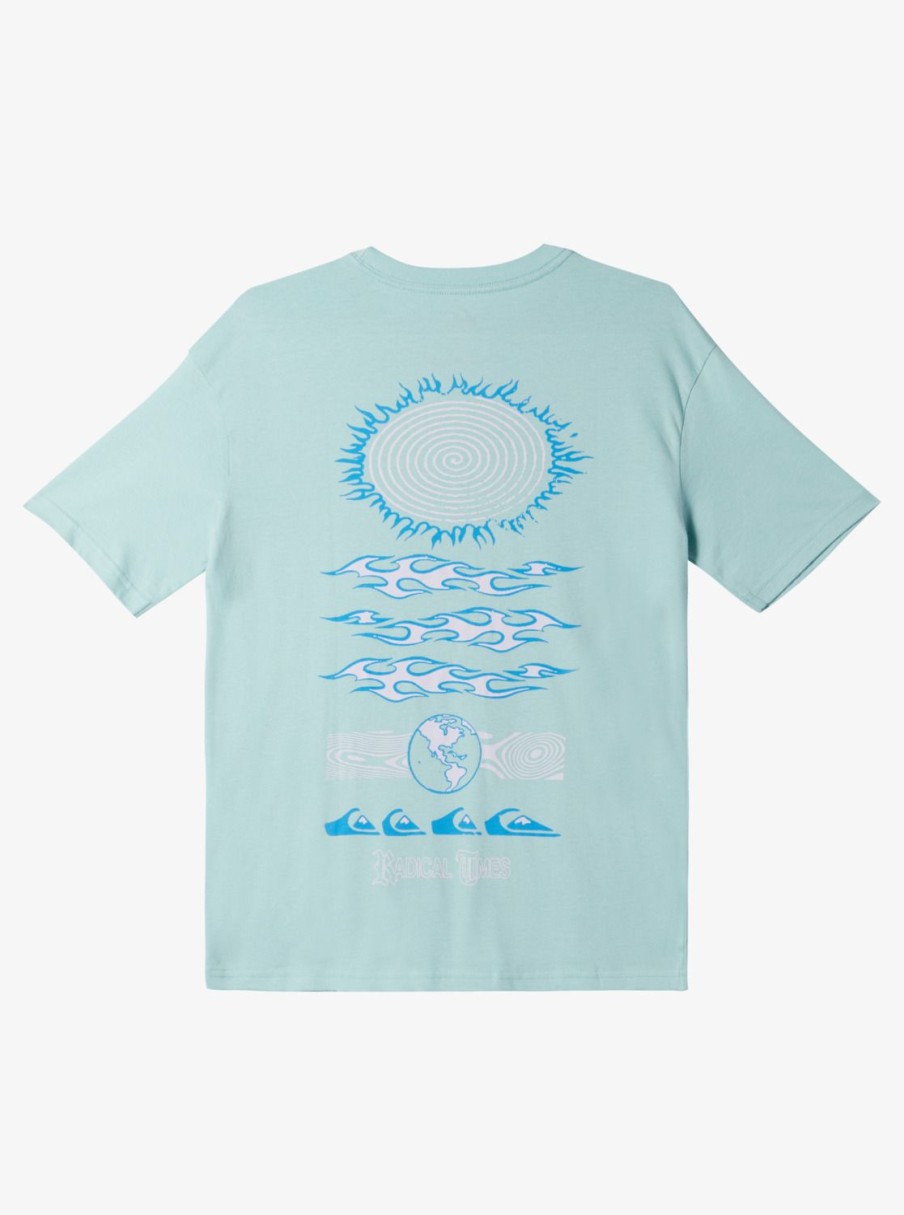 Nino Quiksilver Camisetas | Visions - Camiseta Para Chicos 10-16 Pastel Turquoise