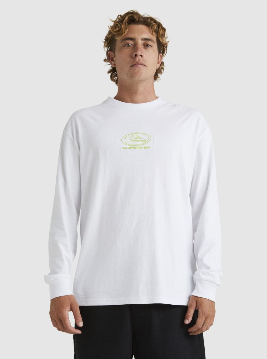 Hombre Quiksilver Camisetas & Polos | Tilt - Camiseta De Manga Larga Para Hombre White