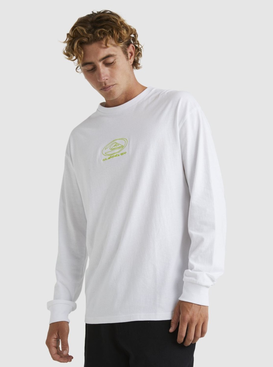 Hombre Quiksilver Camisetas & Polos | Tilt - Camiseta De Manga Larga Para Hombre White