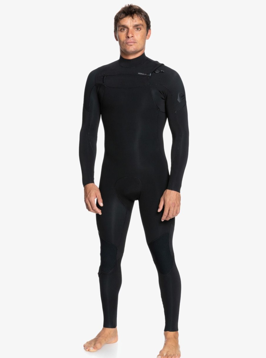 Hombre Quiksilver Trajes De Surf | 3/2Mm Everyday Sessions - Traje De Surf Con Cremallera En El Pecho Para Hombre Black