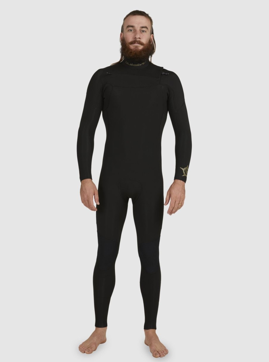 Hombre Quiksilver Trajes De Surf | 3/2Mm Everyday Sessions - Traje De Surf Con Cremallera En El Pecho Para Hombre Black