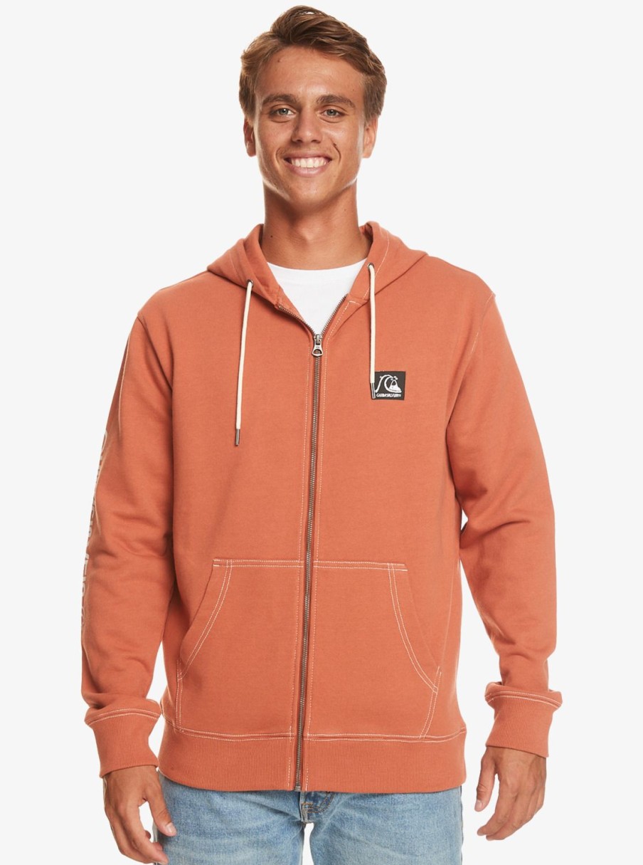 Hombre Quiksilver Sudaderas & Jerseis | The Original - Sudadera Con Capucha Y Cremallera Para Hombre Baked Clay