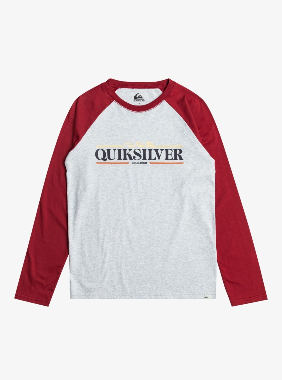 Nino Quiksilver Camisetas | Raglan - Camiseta De Manga Larga Para Chicos 8-16 Athletic Heather