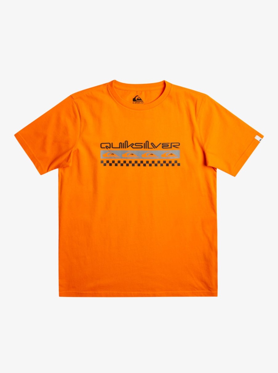 Nino Quiksilver Camisetas | Omni Check Turn - Camiseta Para Chicos 8-16 Celosia Orange