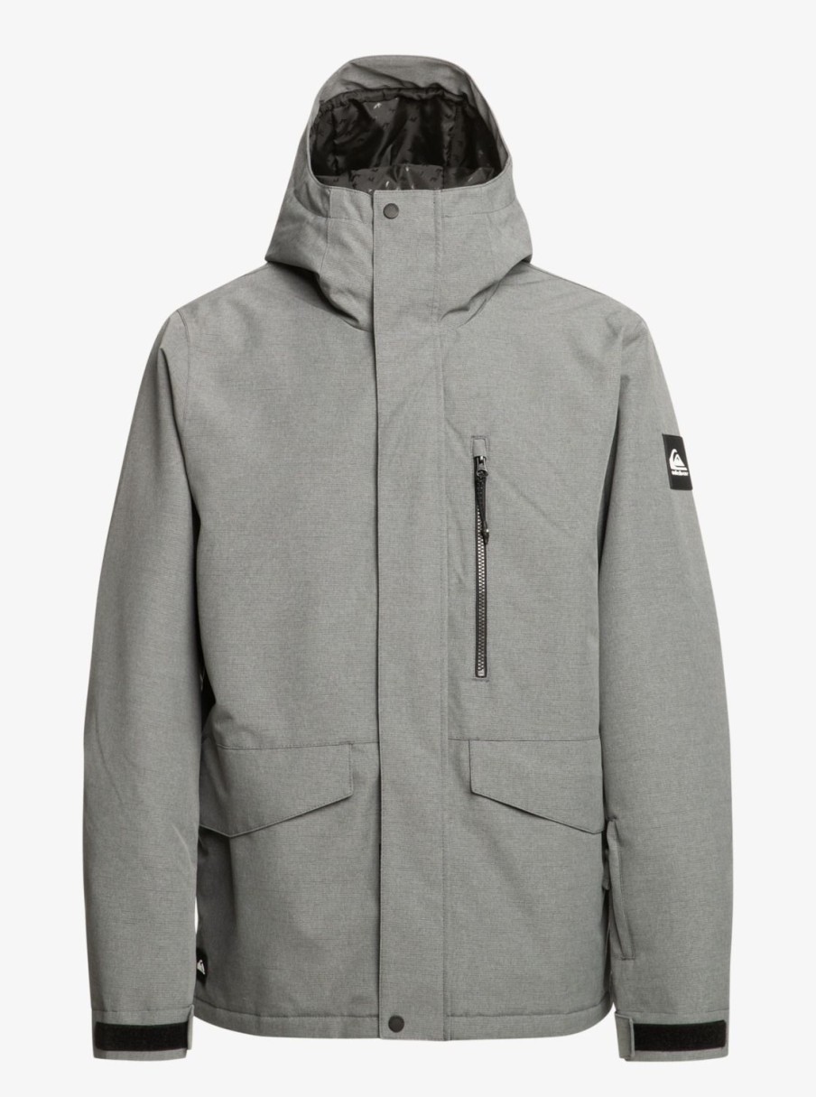 Hombre Quiksilver Chaquetas De Snow | Mission Solid - Chaqueta Para Nieve Para Hombre Heather Grey