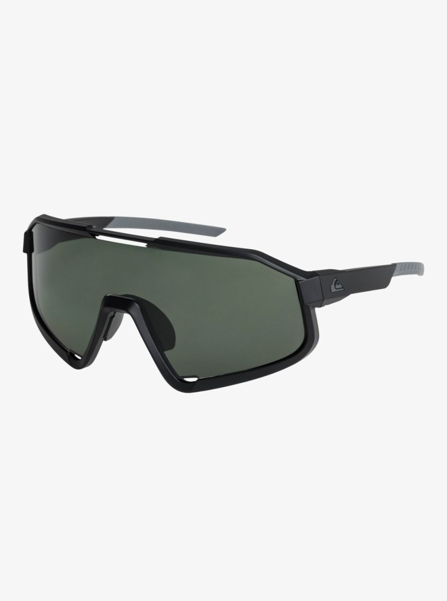 Hombre Quiksilver Gafas De Sol | Slash P - Gafas De Sol Polarizadas Para Hombre Black/Green Plz