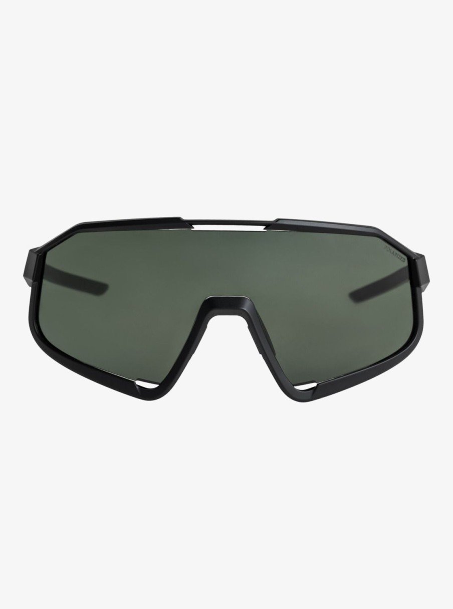 Hombre Quiksilver Gafas De Sol | Slash P - Gafas De Sol Polarizadas Para Hombre Black/Green Plz