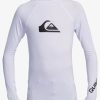 Nino Quiksilver Lycras | All Time - Licra De Manga Larga Con Proteccion Solar Upf 50 Para Chicos 8-16 White