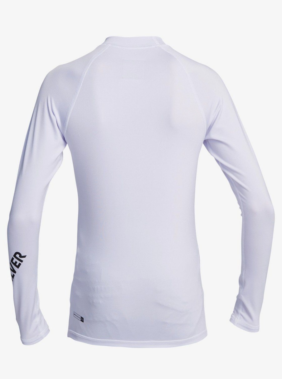 Nino Quiksilver Lycras | All Time - Licra De Manga Larga Con Proteccion Solar Upf 50 Para Chicos 8-16 White