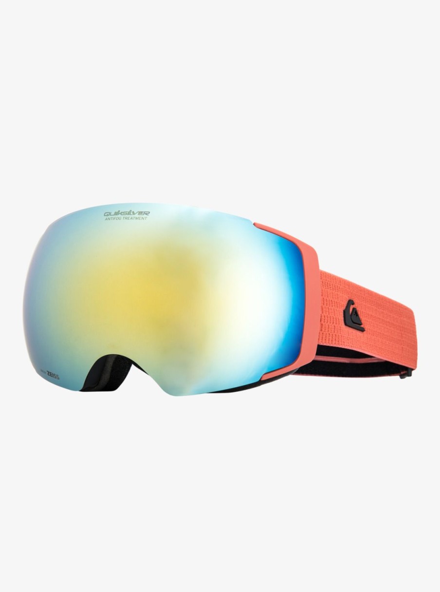 Hombre Quiksilver Accesorios | Greenwood - Mascara Para Snowboard/Esqui Para Hombre Blk Redwood/Clux Gold Ml S3