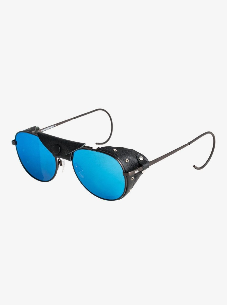 Hombre Quiksilver Gafas De Sol | Fairweather - Gafas De Sol Para Hombre Matt Black / Flash Blue