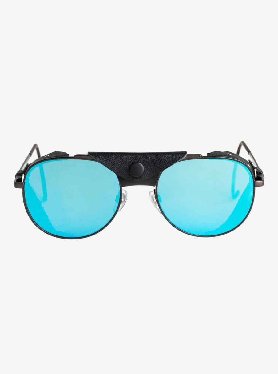 Hombre Quiksilver Gafas De Sol | Fairweather - Gafas De Sol Para Hombre Matt Black / Flash Blue