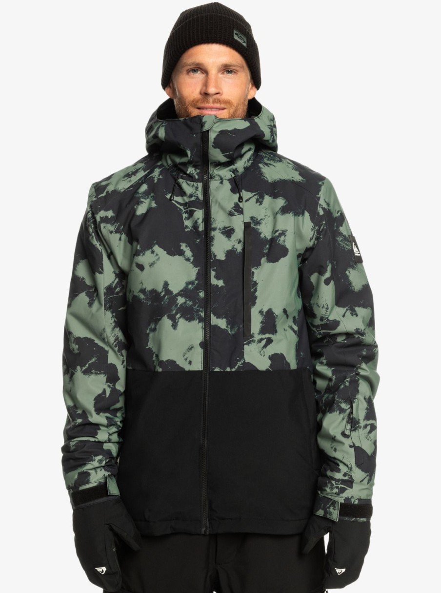 Hombre Quiksilver Chaquetas De Snow | Mission - Chaqueta Tecnica Snow Para Hombre Tye Dye Laurel Wreath