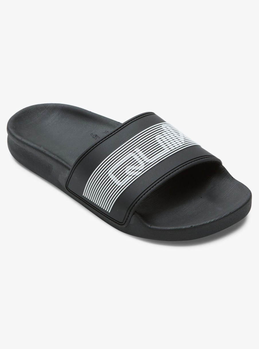 Nino Quiksilver Chanclas | Rivi Wordmark - Sandalias Slider Para Chicos Black 2