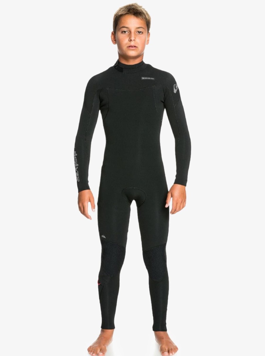 Nino Quiksilver Trajes De Surf | 4/3Mm Everyday Sessions - Traje De Surf Con Cremallera En La Espalda Para Chicos Black